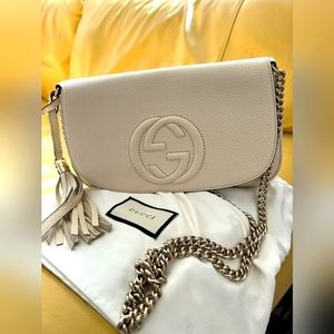 Authentic Gucci Soho Tassel Flap Chain Strap handbag